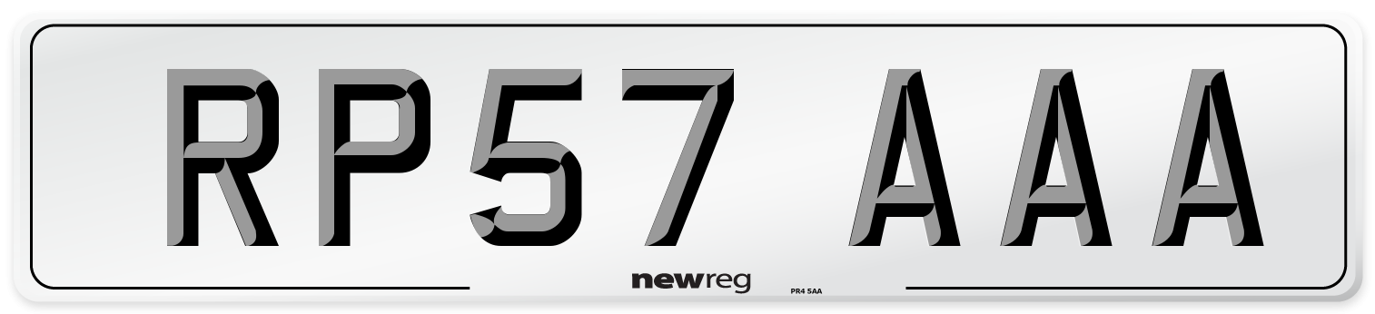 RP57 AAA Number Plate from New Reg